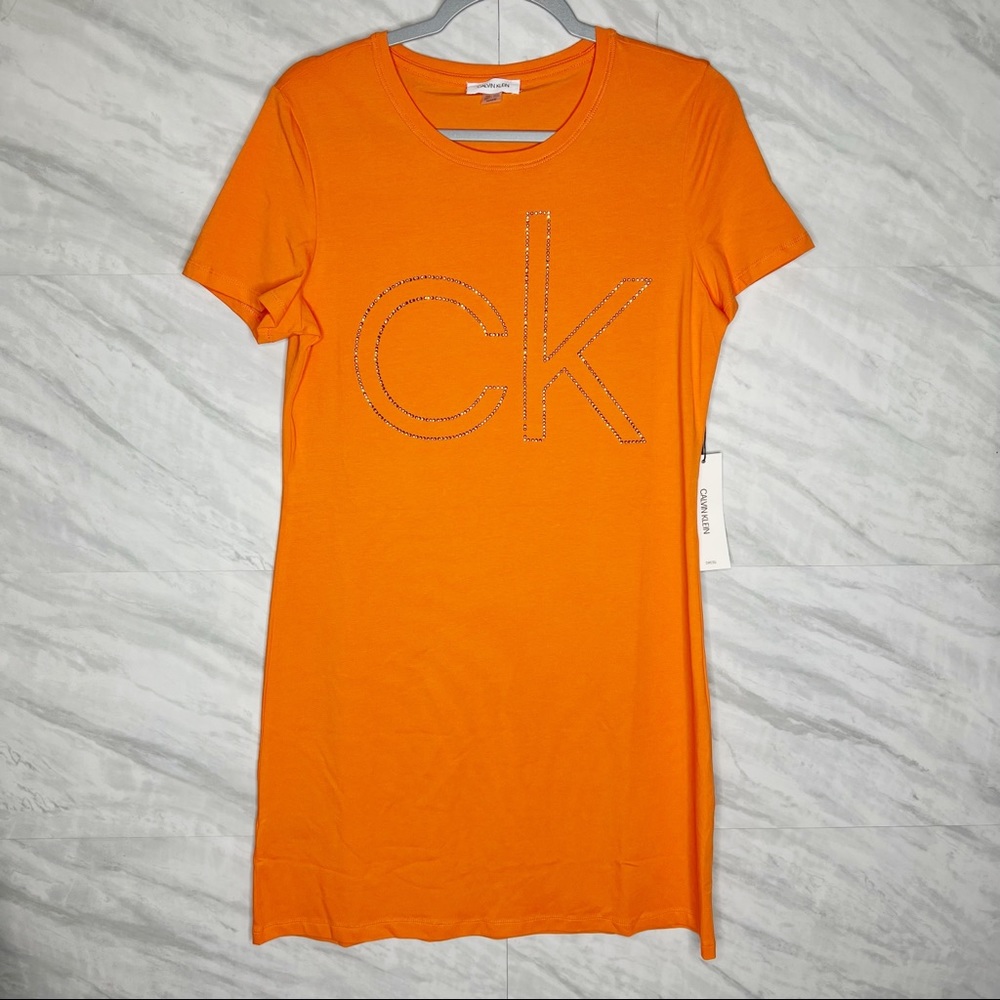 Calvin Klein Orange Dress Medium